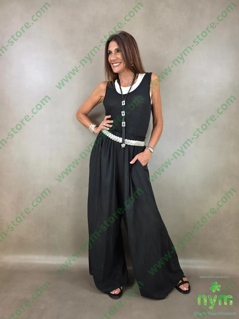 pantalone a palazzo lungo mus 100co - PANTALONE