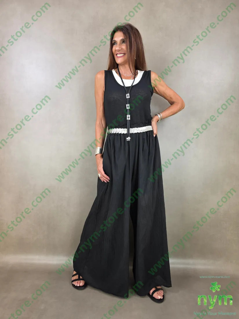 pantalone a palazzo lungo mus 100co - PANTALONE