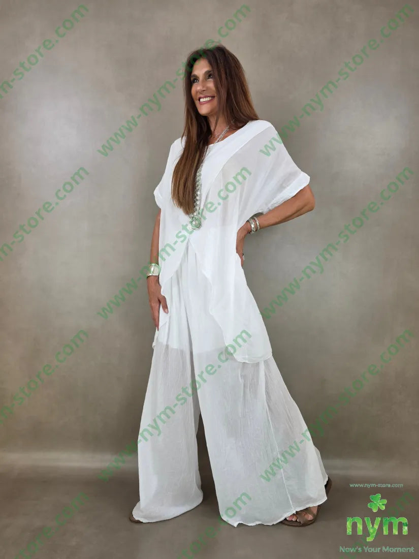pantalone a palazzo lungo mus 100co - PANTALONE