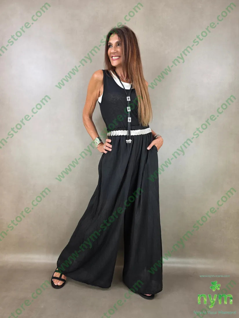pantalone a palazzo lungo mus 100co - PANTALONE