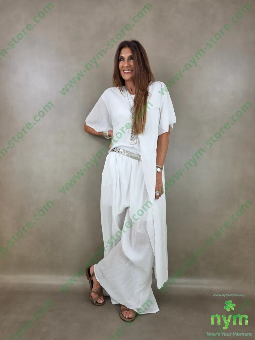 pantalone a palazzo lungo mus 100co - PANTALONE