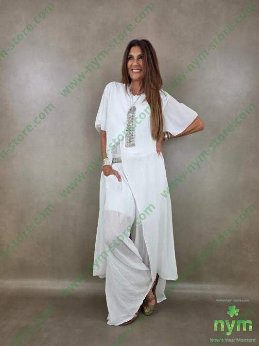 pantalone a palazzo lungo mus 100co - PANTALONE