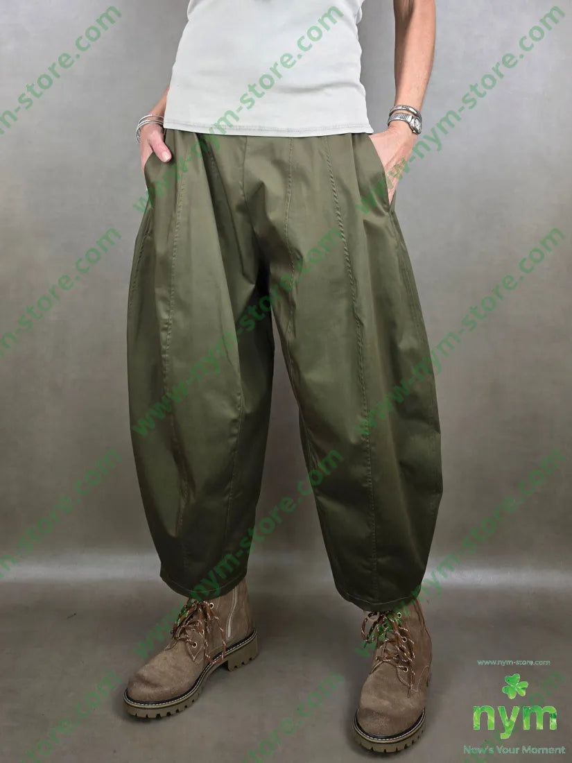 pantalone ballon tessuto lucido 79vi19ny2ea U / MILITARE / PE26 PANTALONE