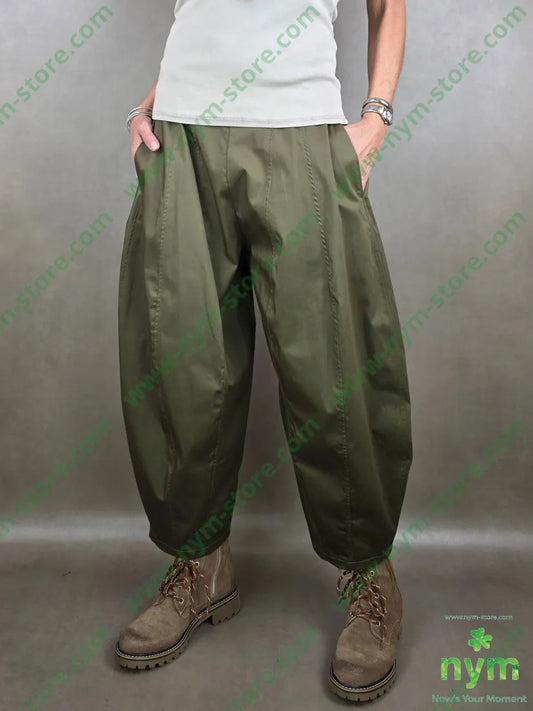 pantalone ballon tessuto lucido 79vi19ny2ea U / MILITARE / PE26 PANTALONE