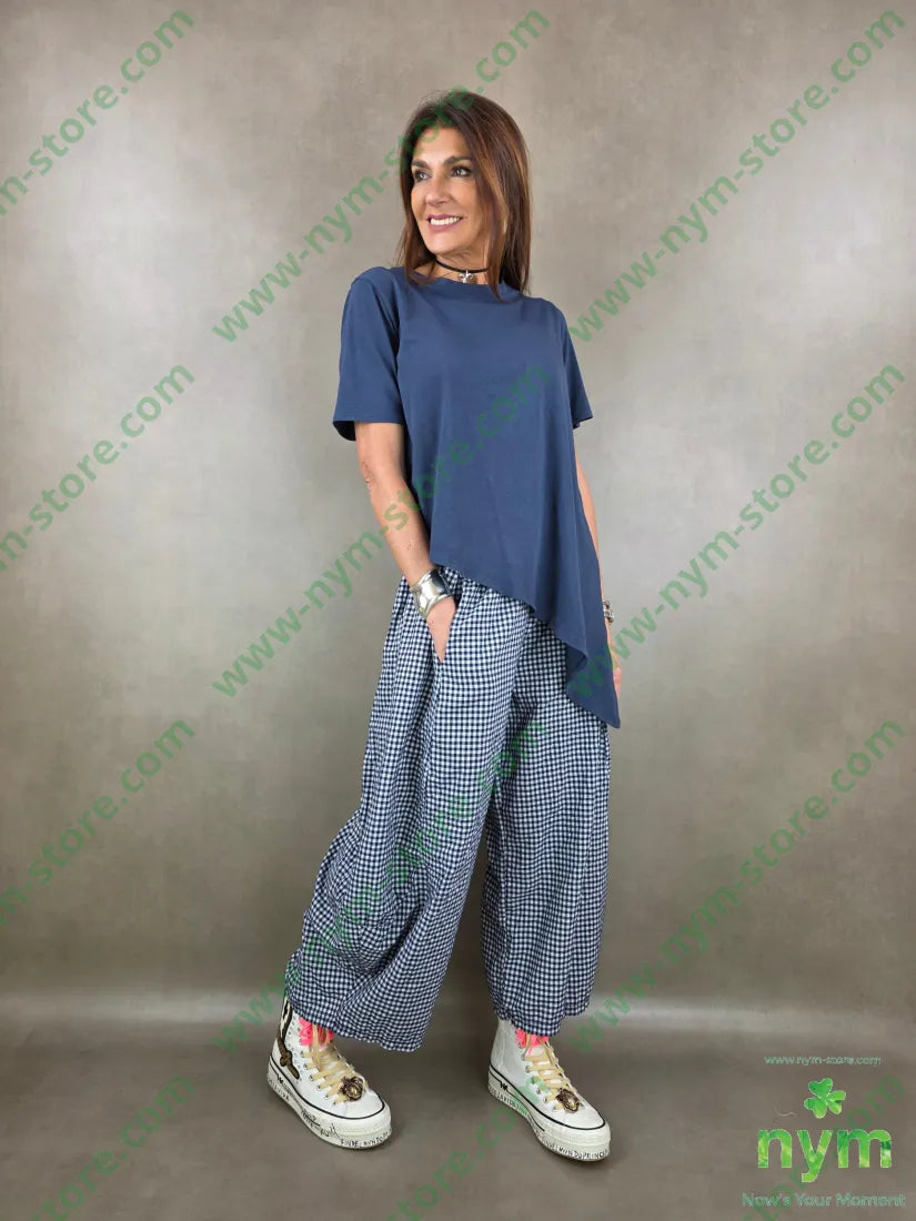 pantalone ballon vichy 65co35pl - PANTALONE