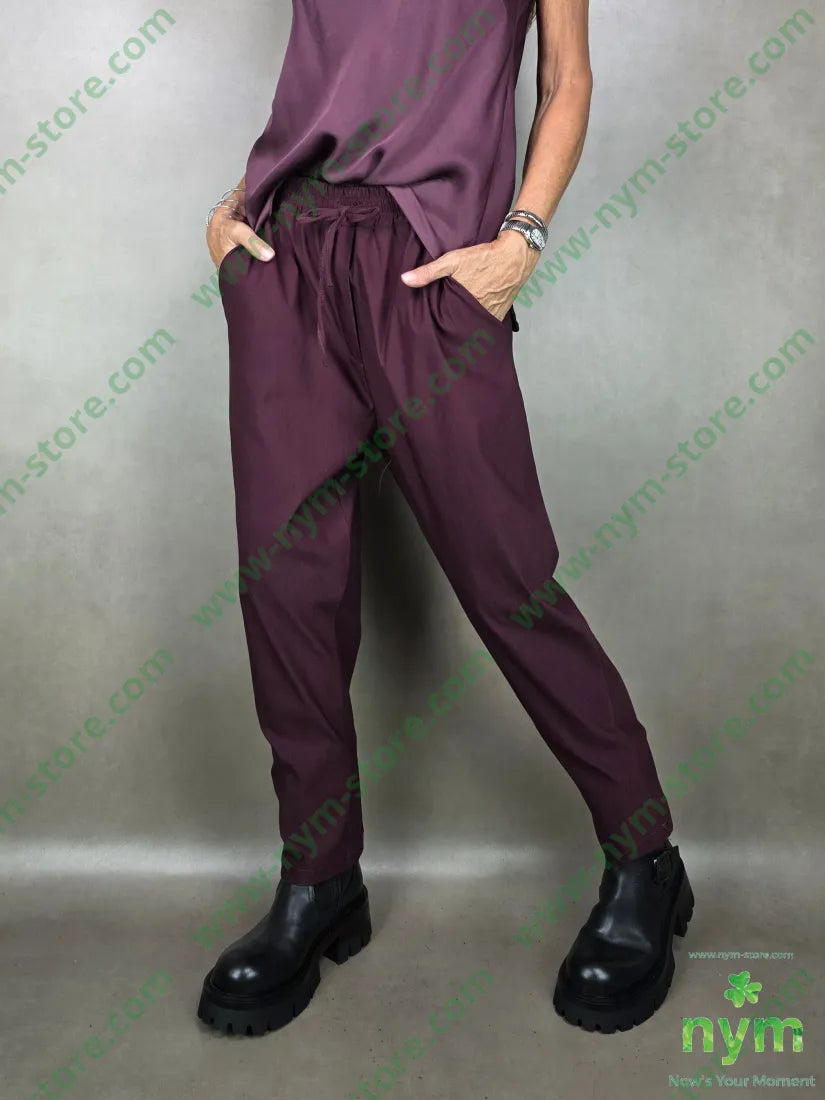 pantalone basico coulisse 79vi19ny2ea U / BORDO / AI25 PANTALONE