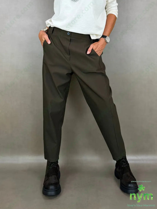 pantalone bengalina abbottonatura finta 79vi11ny2ea 65vi30ny5ea - U / MILITARE / AI26 - PANTALONE