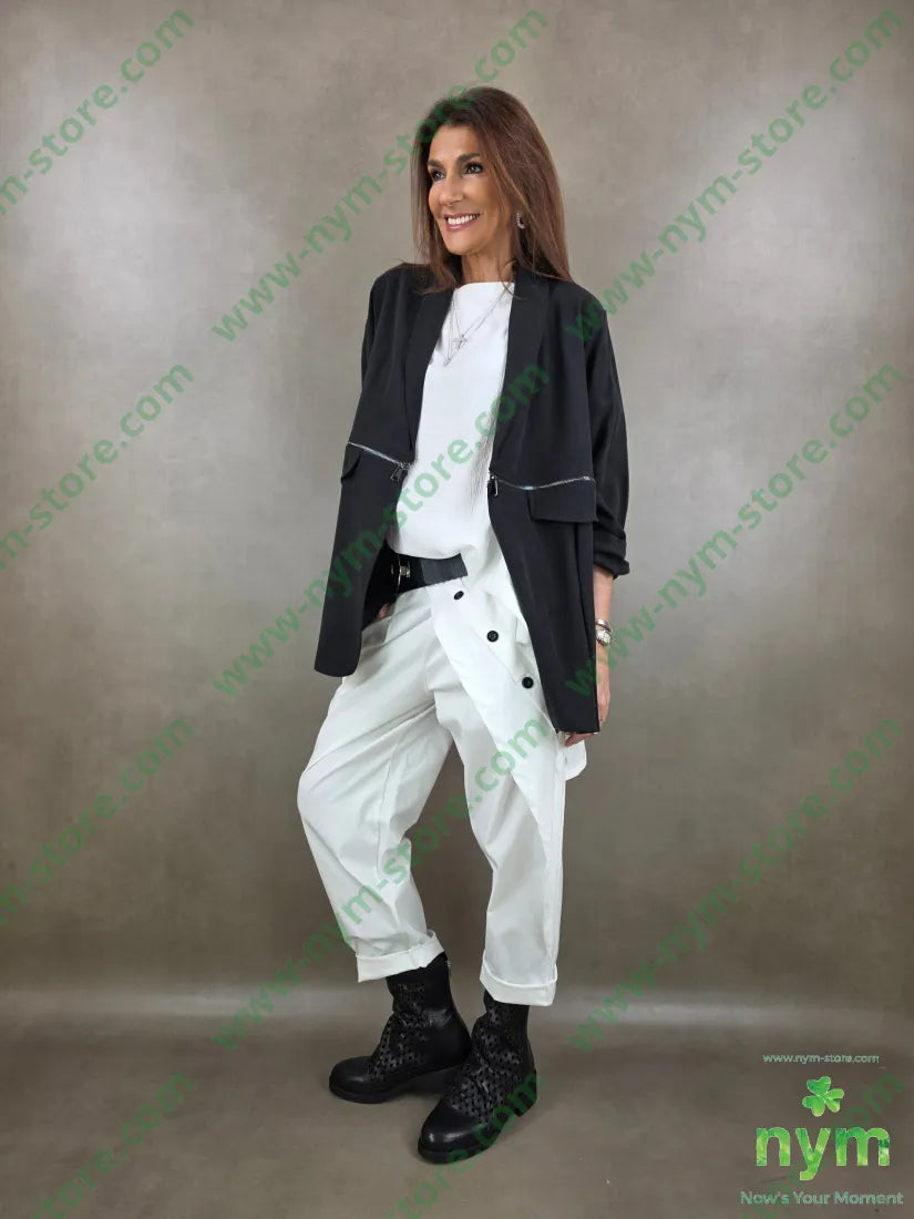 pantalone bengalina con mezzo pareo 65vi32pl3ea - PANTALONE