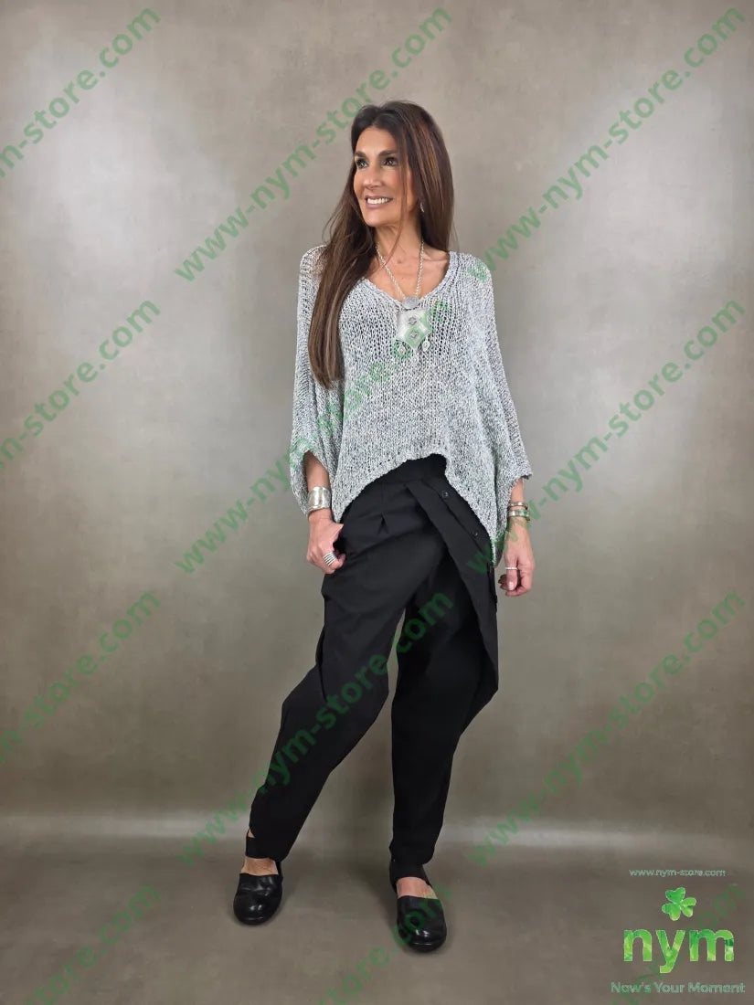 pantalone bengalina con mezzo pareo 65vi32pl3ea - PANTALONE