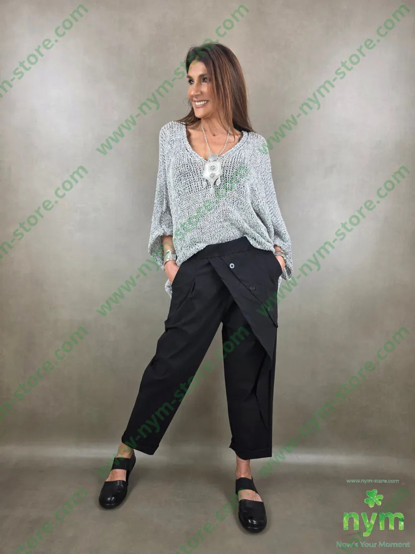 pantalone bengalina con mezzo pareo 65vi32pl3ea - PANTALONE