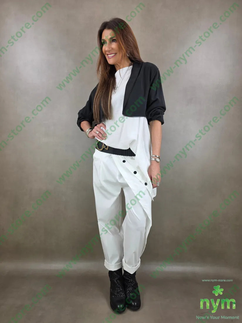 pantalone bengalina con mezzo pareo 65vi32pl3ea - PANTALONE