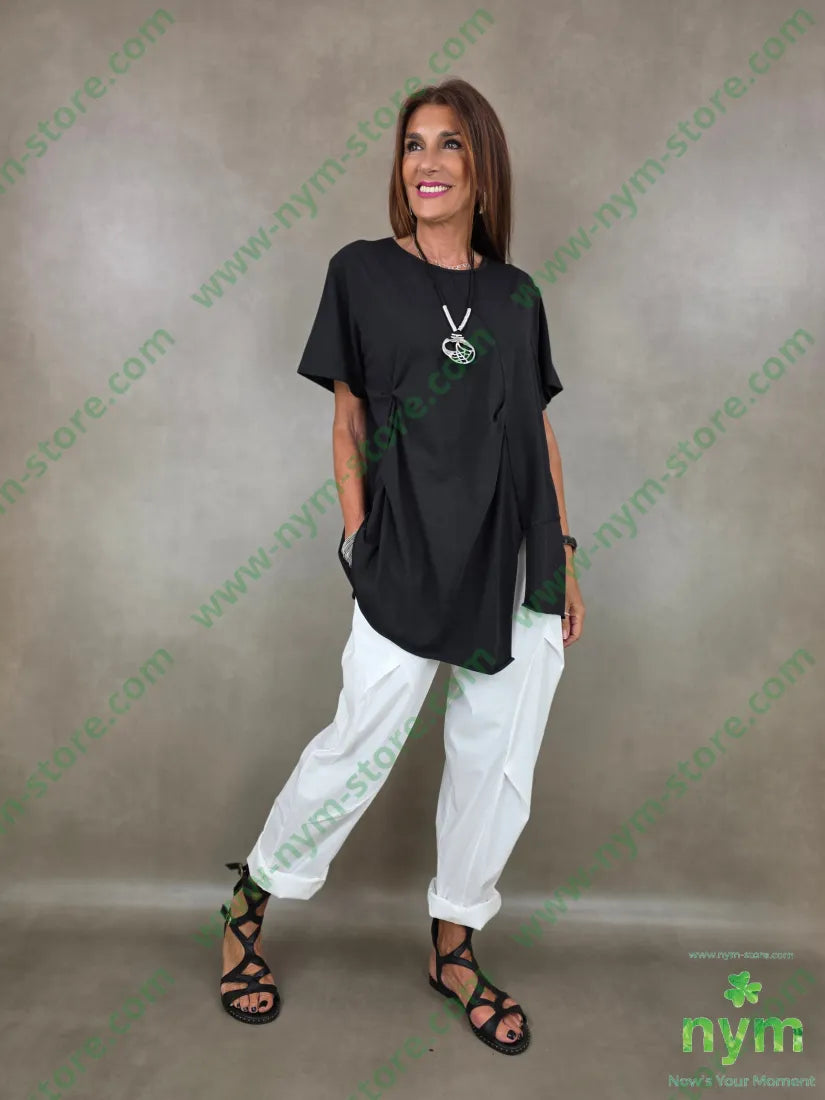 pantalone bengalina quattro pieghe gamba 76vi21ny3ea - PANTALONE