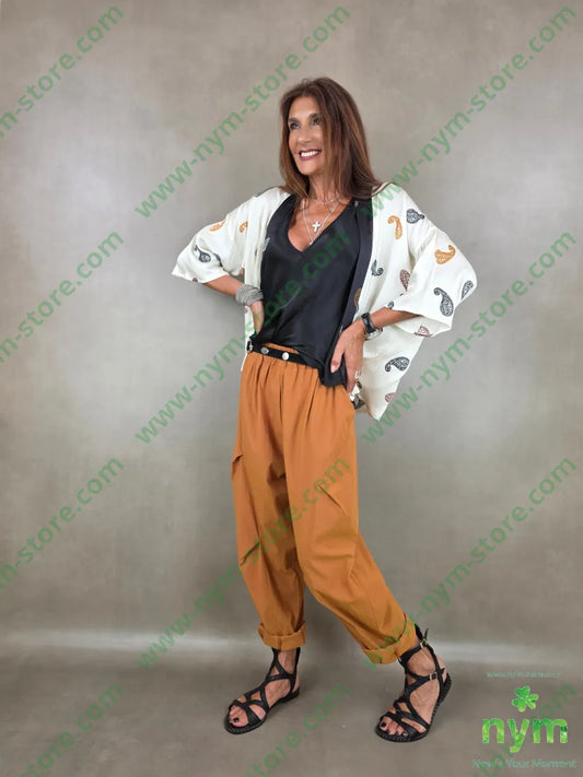 pantalone bengalina quattro pieghe gamba 76vi21ny3ea - PANTALONE