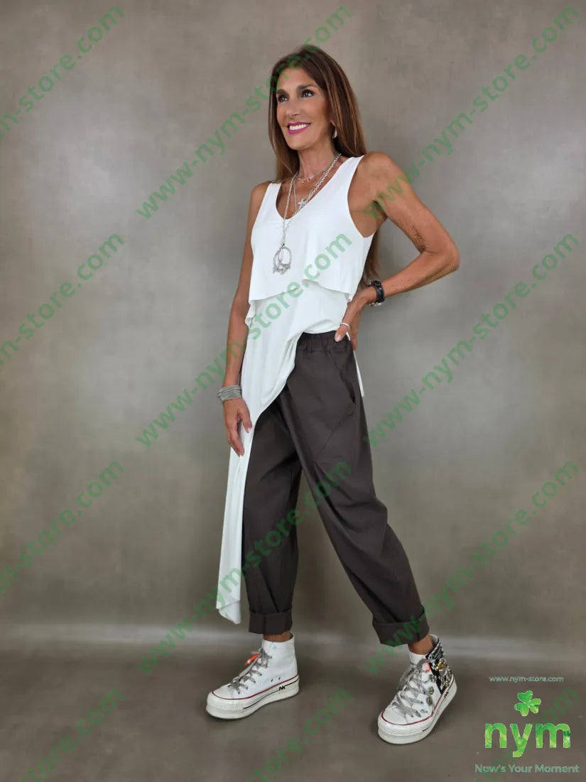 pantalone bengalina quattro pieghe gamba 76vi21ny3ea - PANTALONE