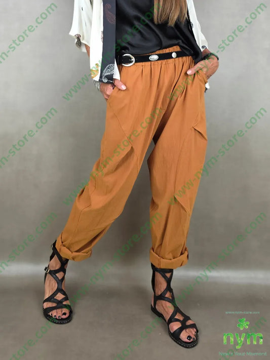 pantalone bengalina quattro pieghe gamba 76vi21ny3ea - U / RUGGINE / PE26 - PANTALONE