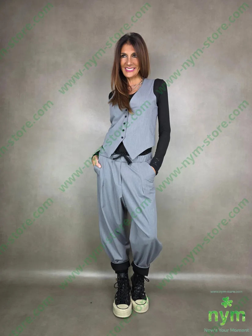 pantalone bicolor fresco lana 62pl25vi8wo5ea PANTALONE