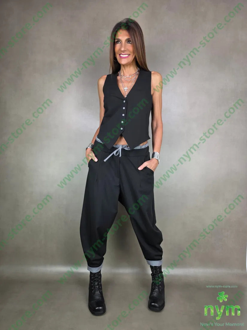 pantalone bicolor fresco lana 62pl25vi8wo5ea PANTALONE