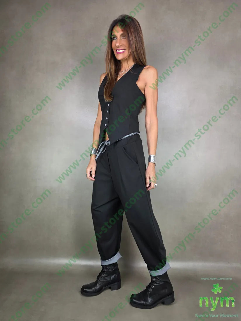 pantalone bicolor fresco lana 62pl25vi8wo5ea PANTALONE