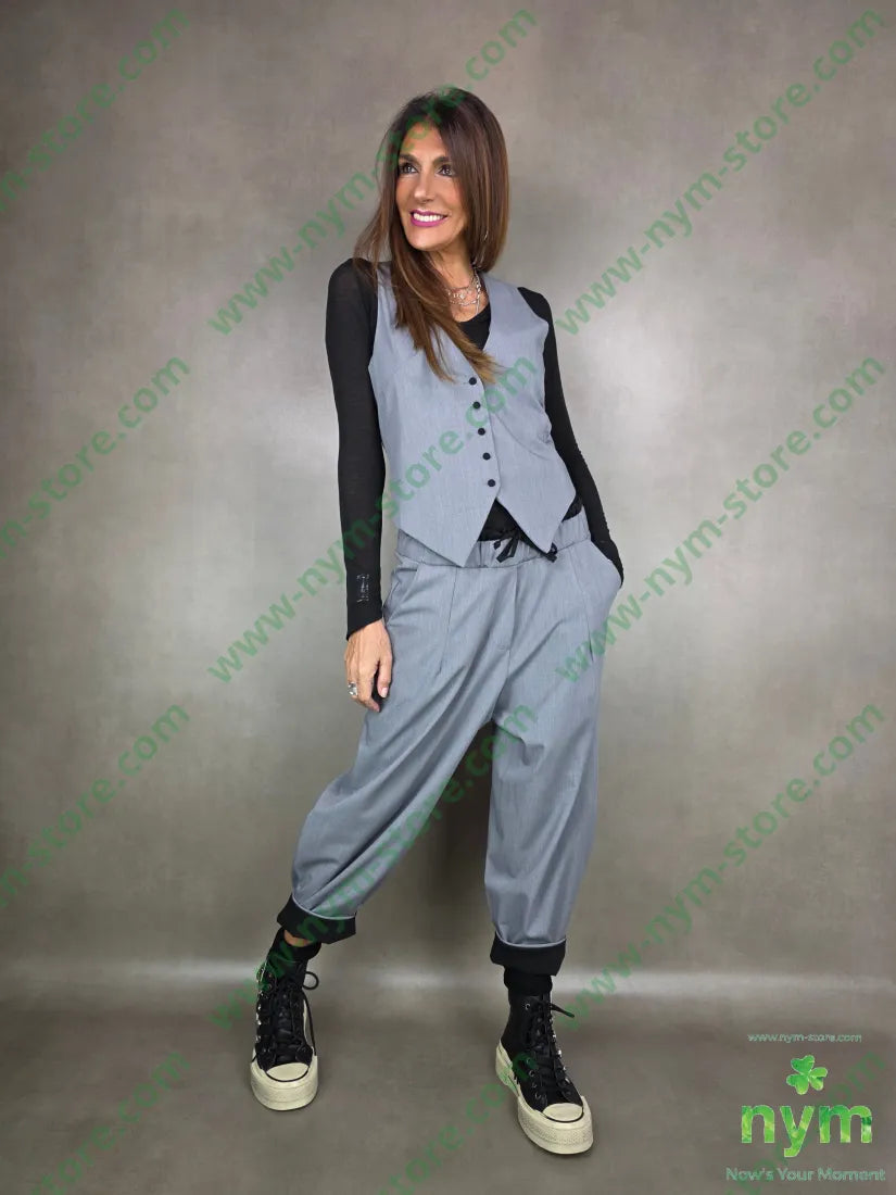 pantalone bicolor fresco lana 62pl25vi8wo5ea PANTALONE