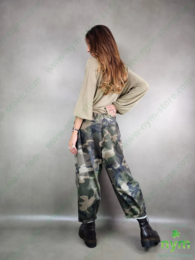 pantalone camouflage due pinces 100co U / MILITARE / AI25 PANTALONE