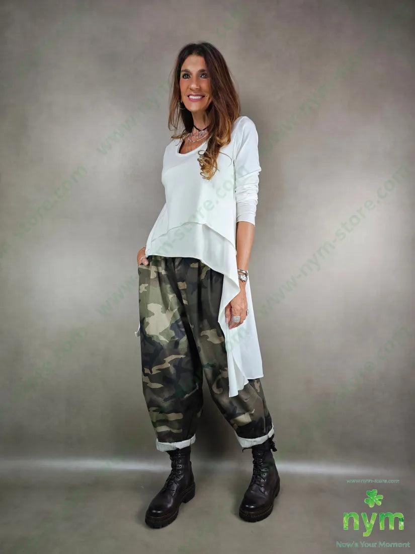 pantalone camouflage due pinces 100co U / MILITARE / AI25 PANTALONE