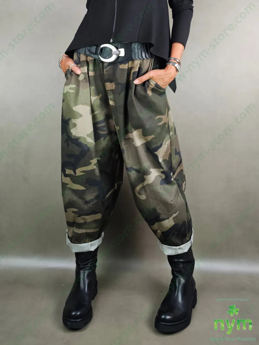 pantalone camouflage due pinces 100co U / MILITARE / AI25 PANTALONE