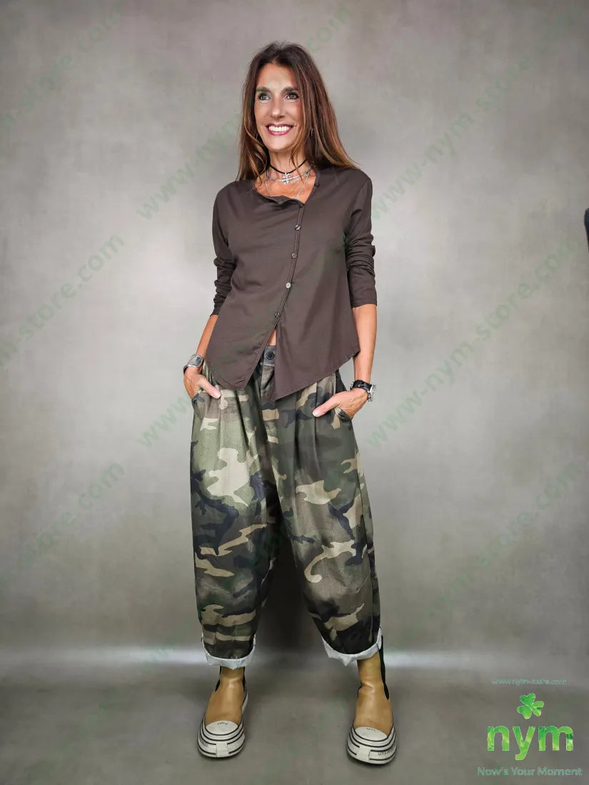 pantalone camouflage due pinces 100co U / MILITARE / AI25 PANTALONE