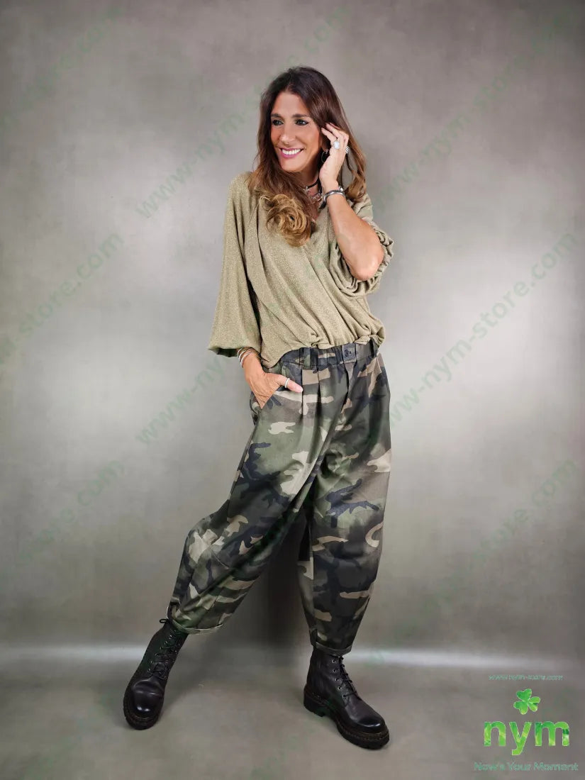 pantalone camouflage due pinces 100co U / MILITARE / AI25 PANTALONE