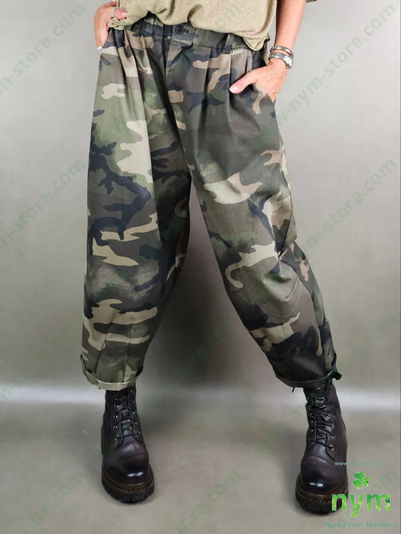 pantalone camouflage due pinces 100co U / MILITARE / AI25 PANTALONE