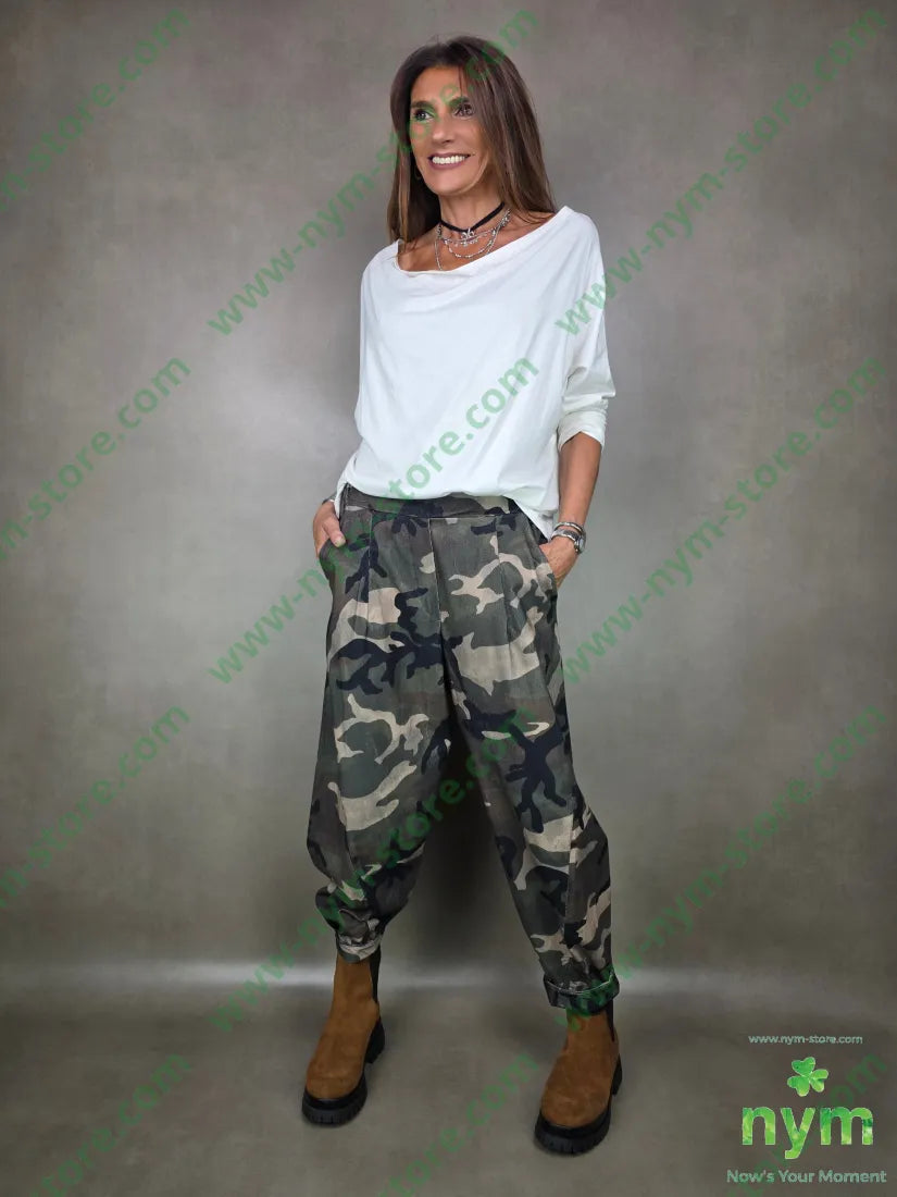 pantalone camouflage velluto 100co U / MILITARE / AI25 PANTALONE