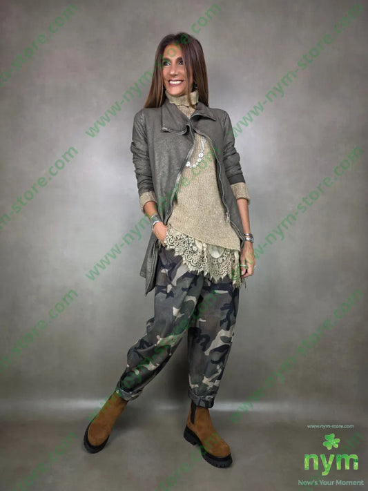pantalone camouflage velluto 100co U / MILITARE / AI25 PANTALONE