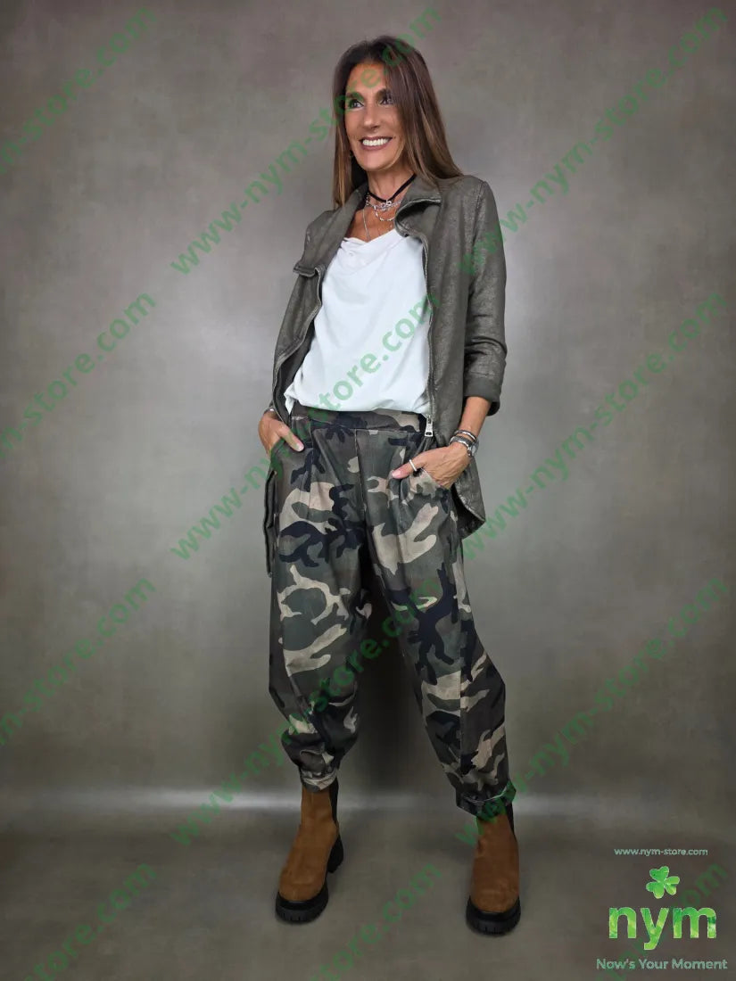 pantalone camouflage velluto 100co U / MILITARE / AI25 PANTALONE