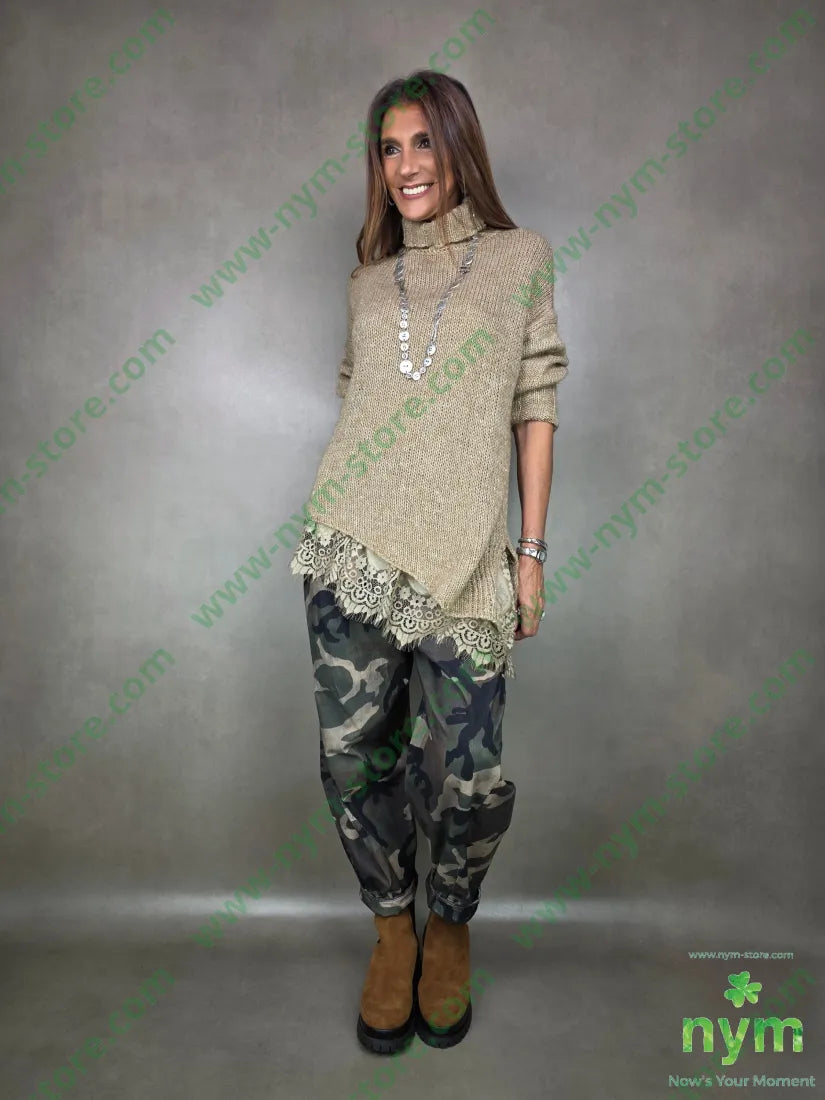 pantalone camouflage velluto 100co U / MILITARE / AI25 PANTALONE