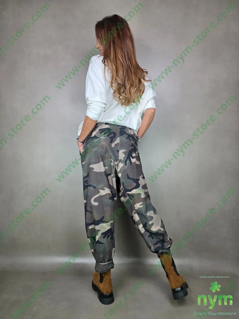 pantalone camouflage velluto 100co U / MILITARE / AI25 PANTALONE