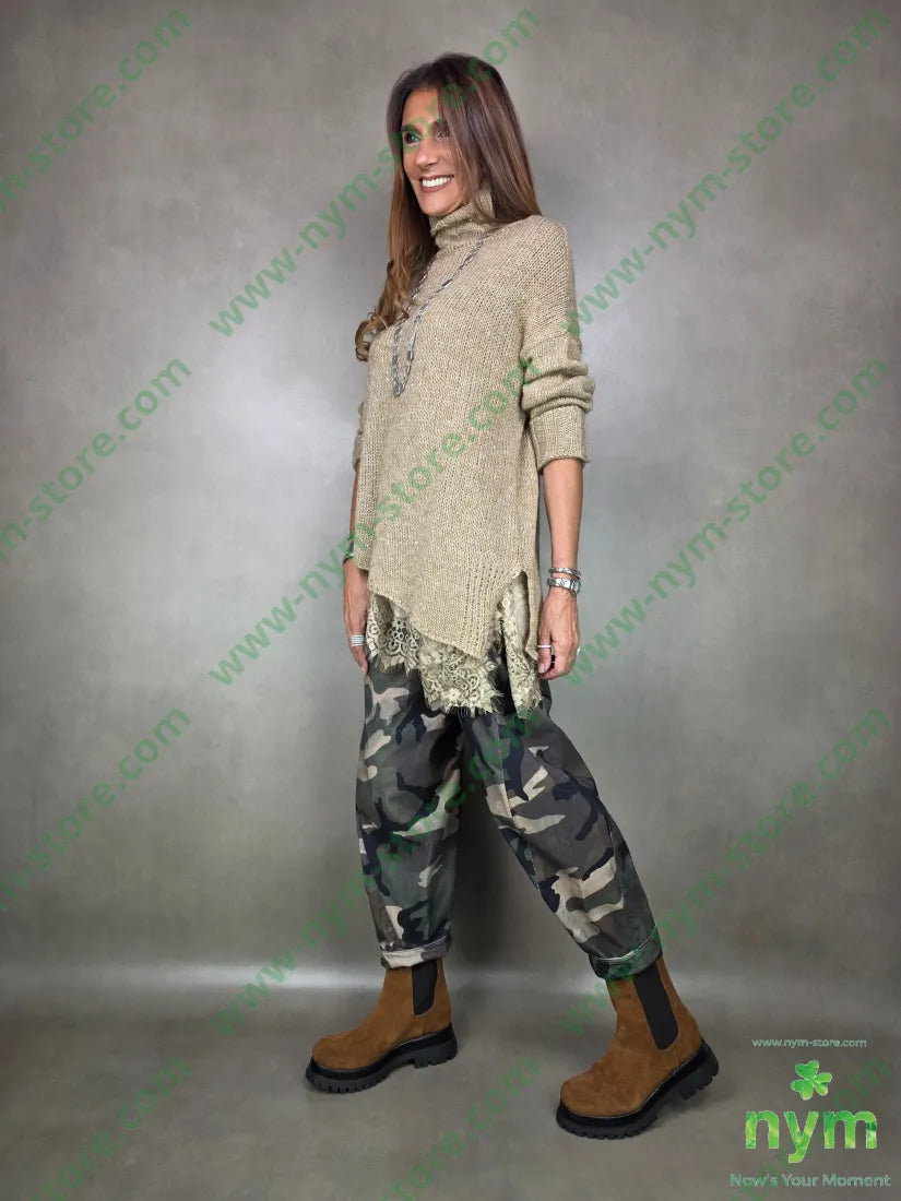 pantalone camouflage velluto 100co U / MILITARE / AI25 PANTALONE