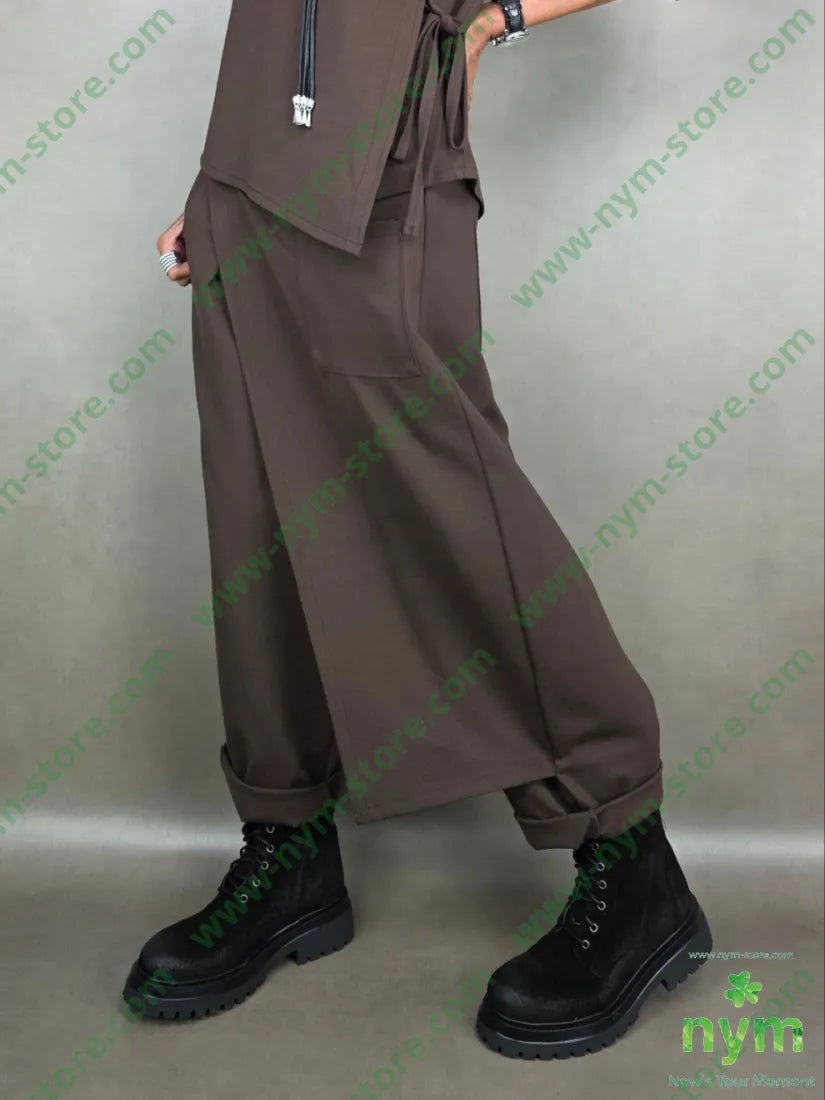 pantalone cav basso con pareo pmi 65vi30pa5ea U / MARRONE / AI25 PANTALONE