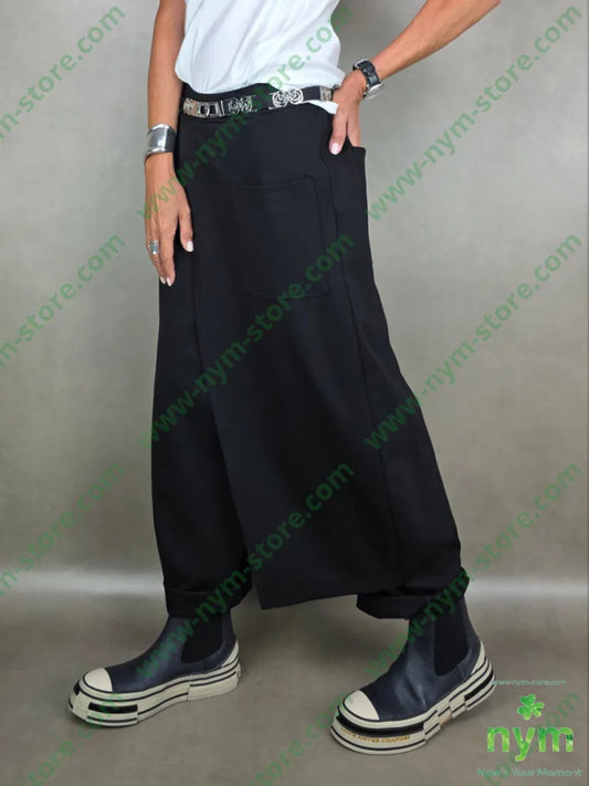 pantalone cav basso con pareo pmi 65vi30pa5ea U / NERO / AI25 PANTALONE