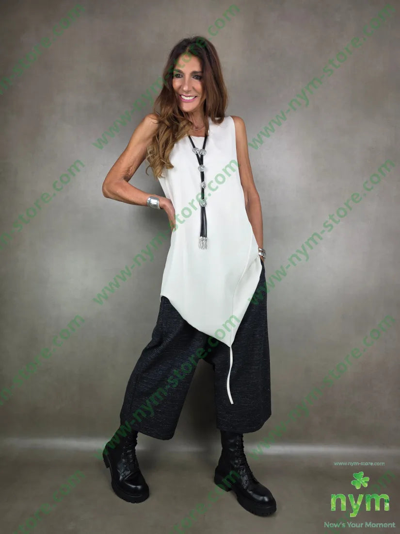 pantalone cavallo b microfantasi 61co22vi7pl U / NERO / AI25 PANTALONE