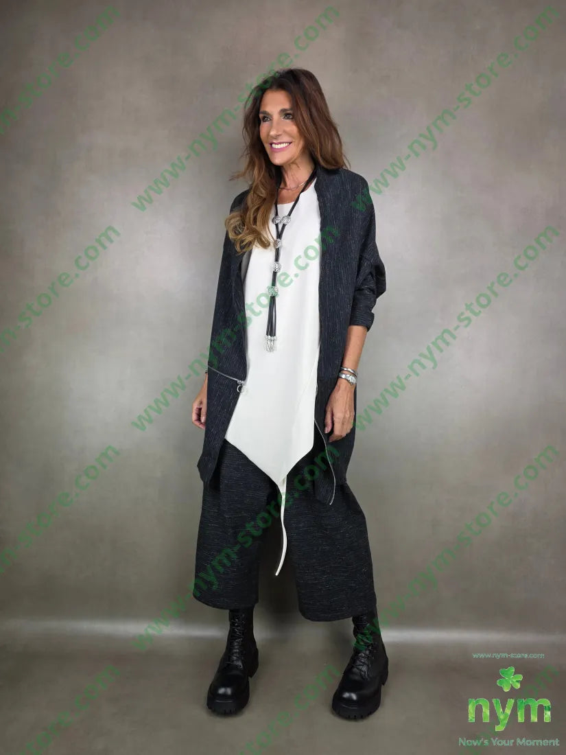 pantalone cavallo b microfantasi 61co22vi7pl U / NERO / AI25 PANTALONE