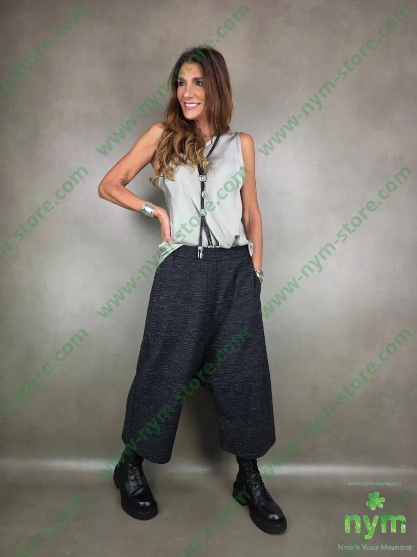 pantalone cavallo b microfantasi 61co22vi7pl U / NERO / AI25 PANTALONE