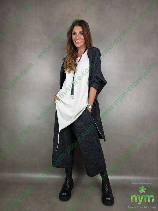 pantalone cavallo b microfantasi 61co22vi7pl U / NERO / AI25 PANTALONE