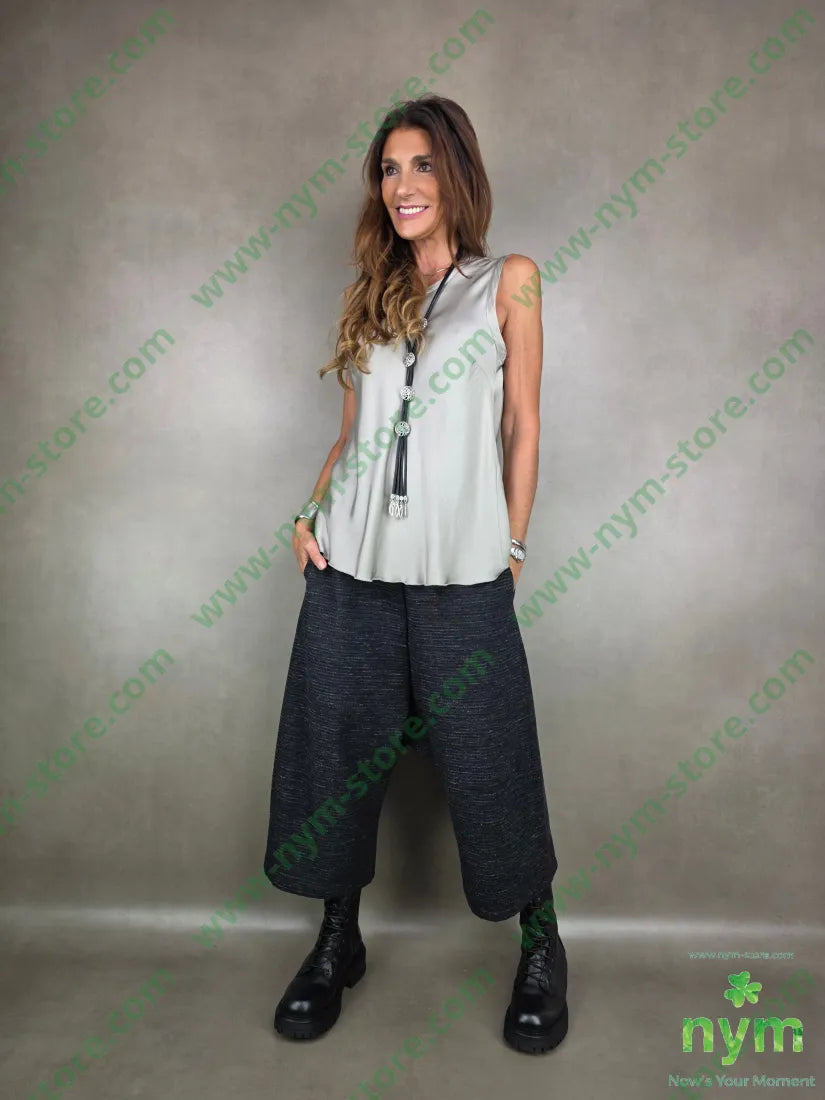 pantalone cavallo b microfantasi 61co22vi7pl U / NERO / AI25 PANTALONE