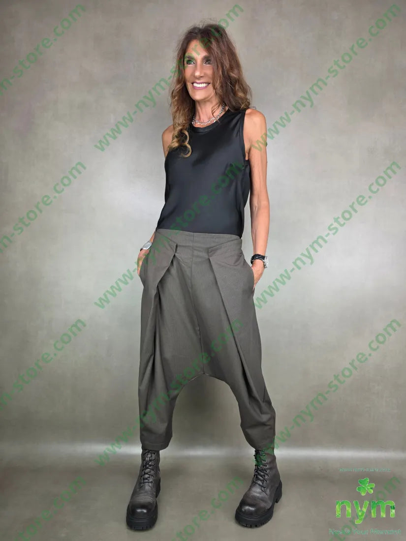 pantalone cavallo basso piega piatta 76pl22vi2ea PANTALONE