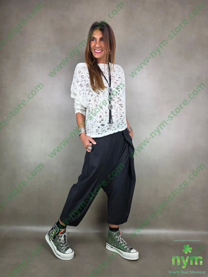 pantalone cavallo basso piega piatta 76pl22vi2ea PANTALONE