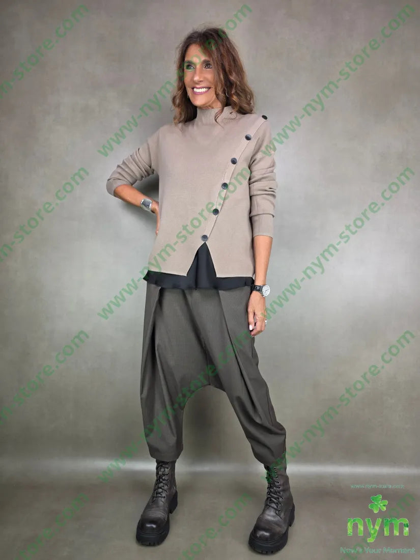 pantalone cavallo basso piega piatta 76pl22vi2ea PANTALONE