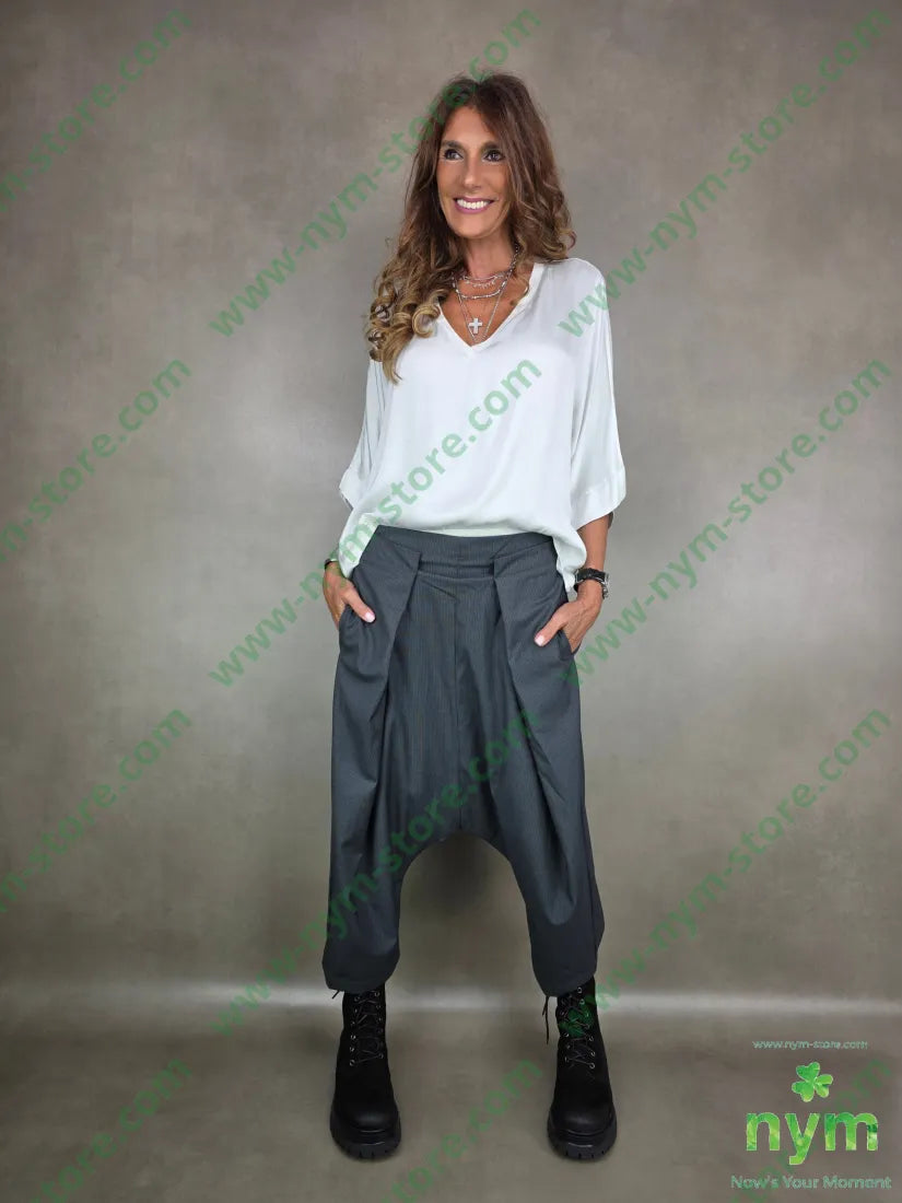 pantalone cavallo basso piega piatta 76pl22vi2ea PANTALONE