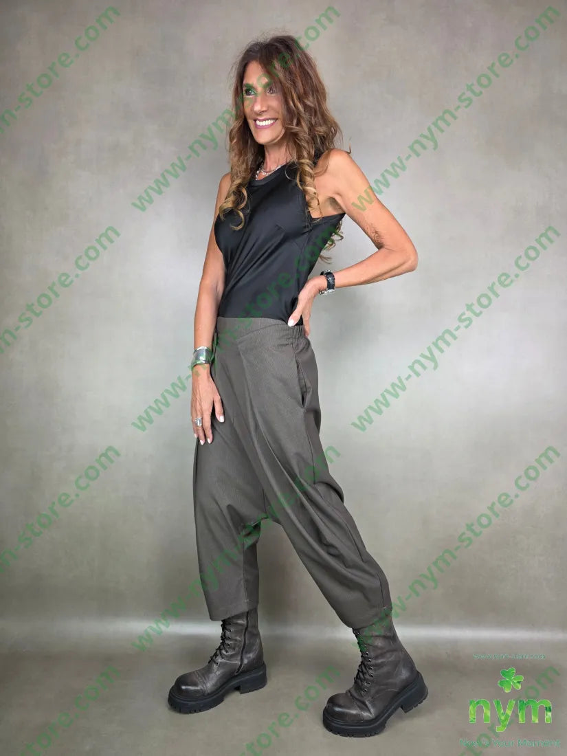 pantalone cavallo basso piega piatta 76pl22vi2ea PANTALONE