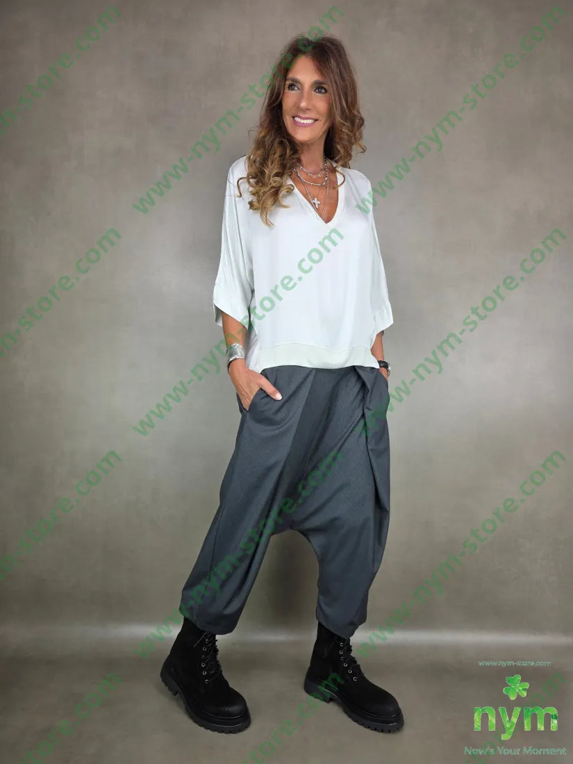 pantalone cavallo basso piega piatta 76pl22vi2ea PANTALONE