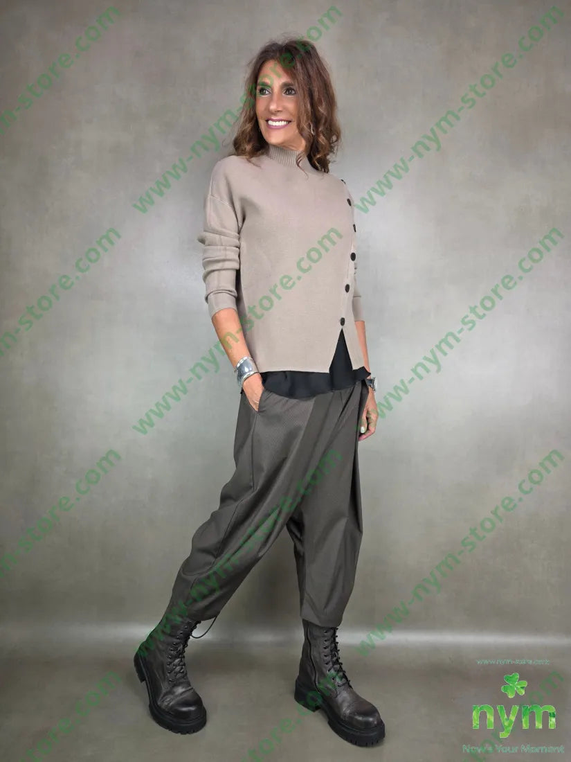 pantalone cavallo basso piega piatta 76pl22vi2ea PANTALONE