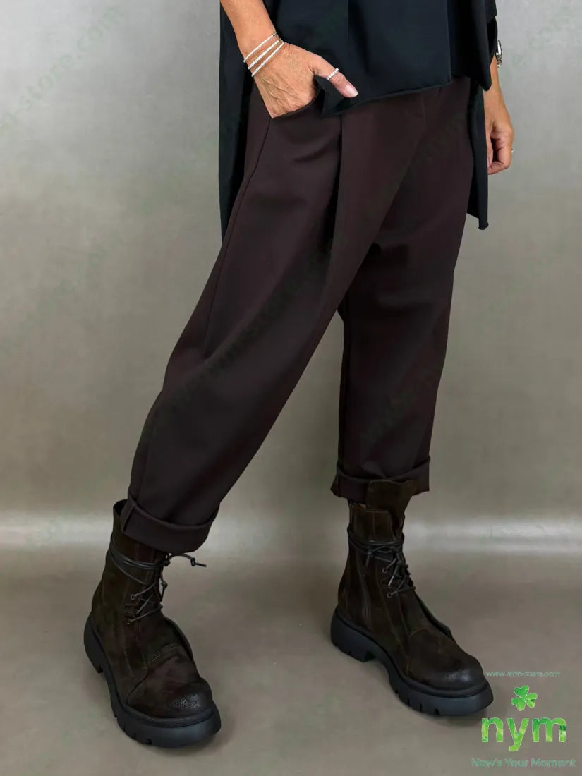 pantalone cavallo basso punto roma 65vi30ny5ea - U / MARRONE / AI26 - PANTALONE